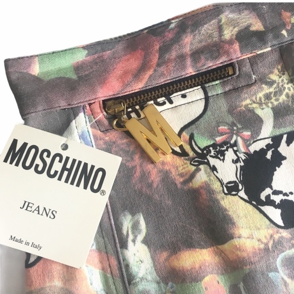 VHTF: new Vintage Moschino ©1995 ☻ Whimsical Animal Print Mini Skirt ☻︎ Help SOS - Picture 9 of 14